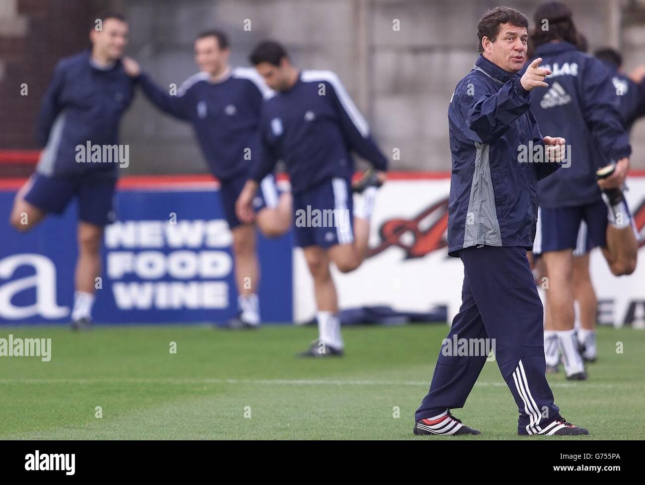 Greek coach Otto Rehaggell puts his side through their paces at a ...
