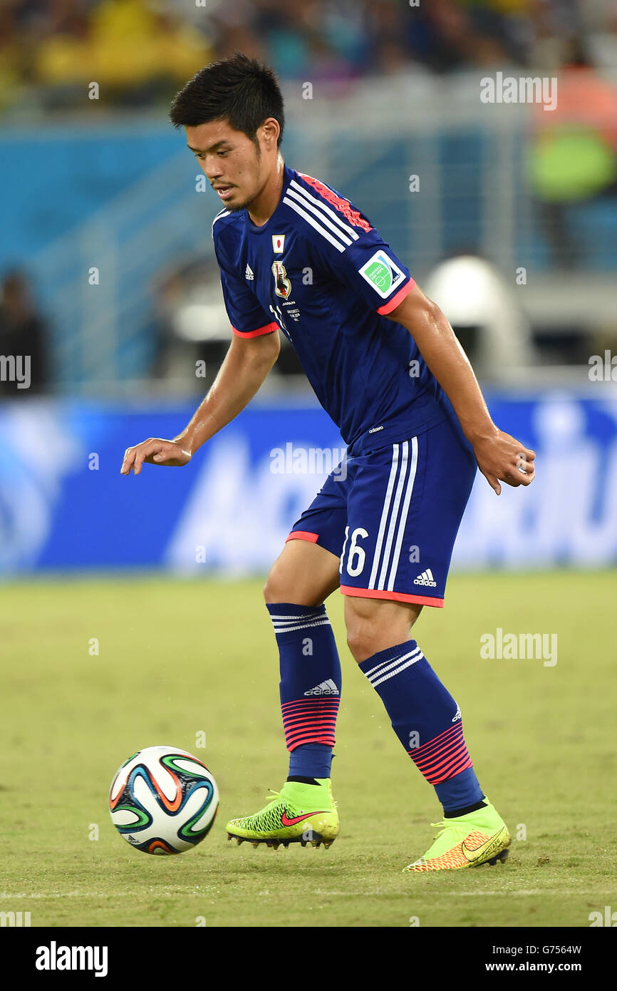 Soccer - FIFA World Cup 2014 - Group C - Japan v Greece - Estadio das Dunas. Hotaru Yamaguchi, Japan Stock Photo