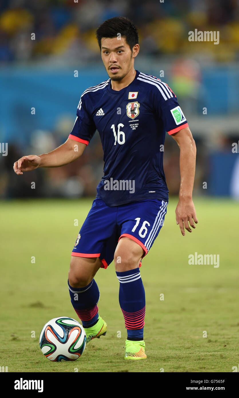 Soccer - FIFA World Cup 2014 - Group C - Japan v Greece - Estadio das Dunas. Hotaru Yamaguchi, Japan Stock Photo
