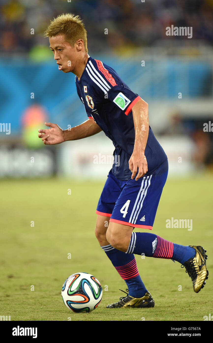 Soccer - FIFA World Cup 2014 - Group C - Japan v Greece - Estadio das Dunas. Keisuke Honda, Japan Stock Photo