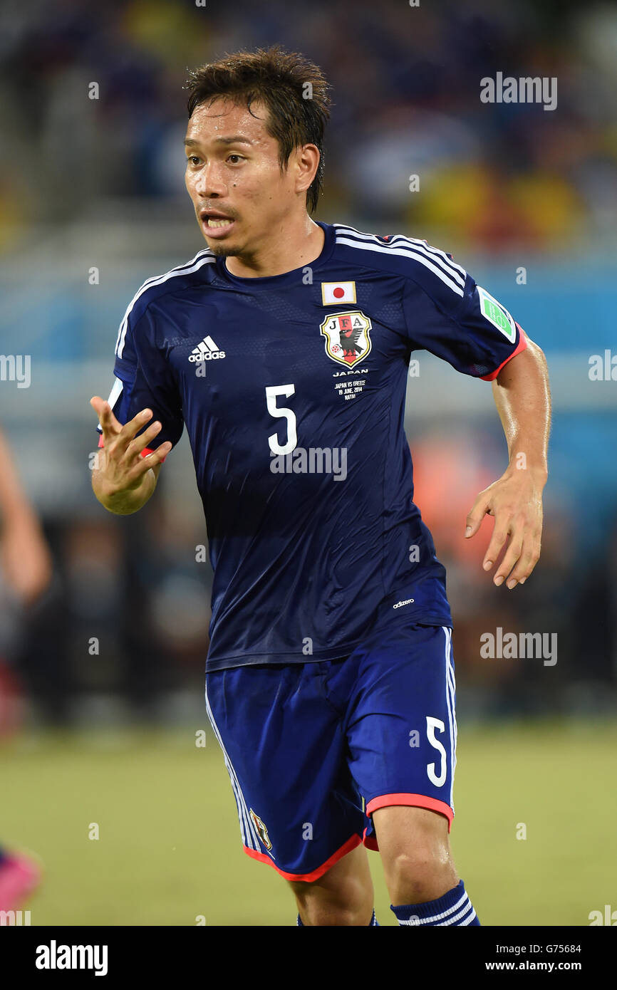 Soccer - FIFA World Cup 2014 - Group C - Japan v Greece - Estadio das Dunas. Yuto Nagatomo, Japan Stock Photo