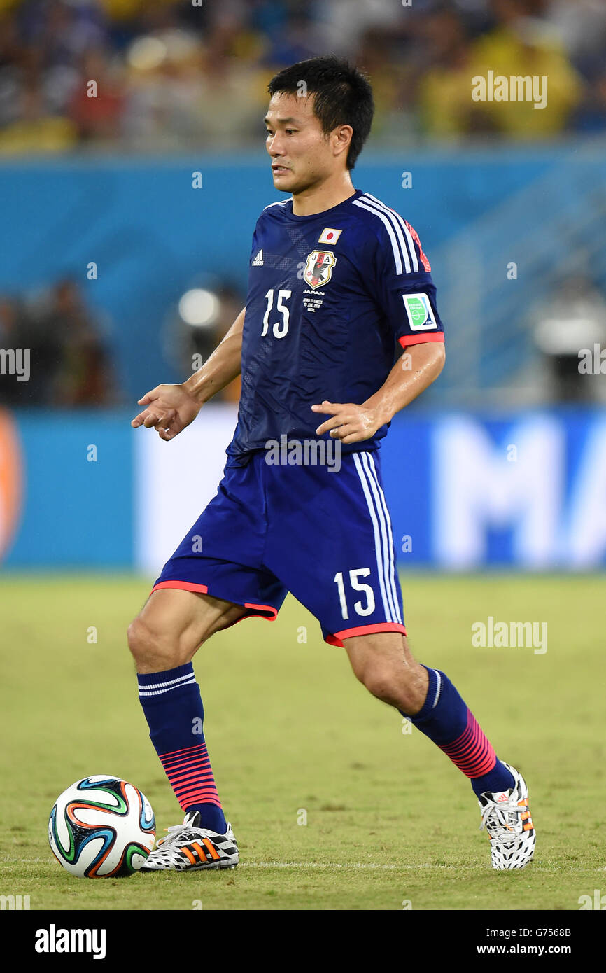 Soccer - FIFA World Cup 2014 - Group C - Japan v Greece - Estadio das Dunas. Yasuyuki Konno, Japan Stock Photo