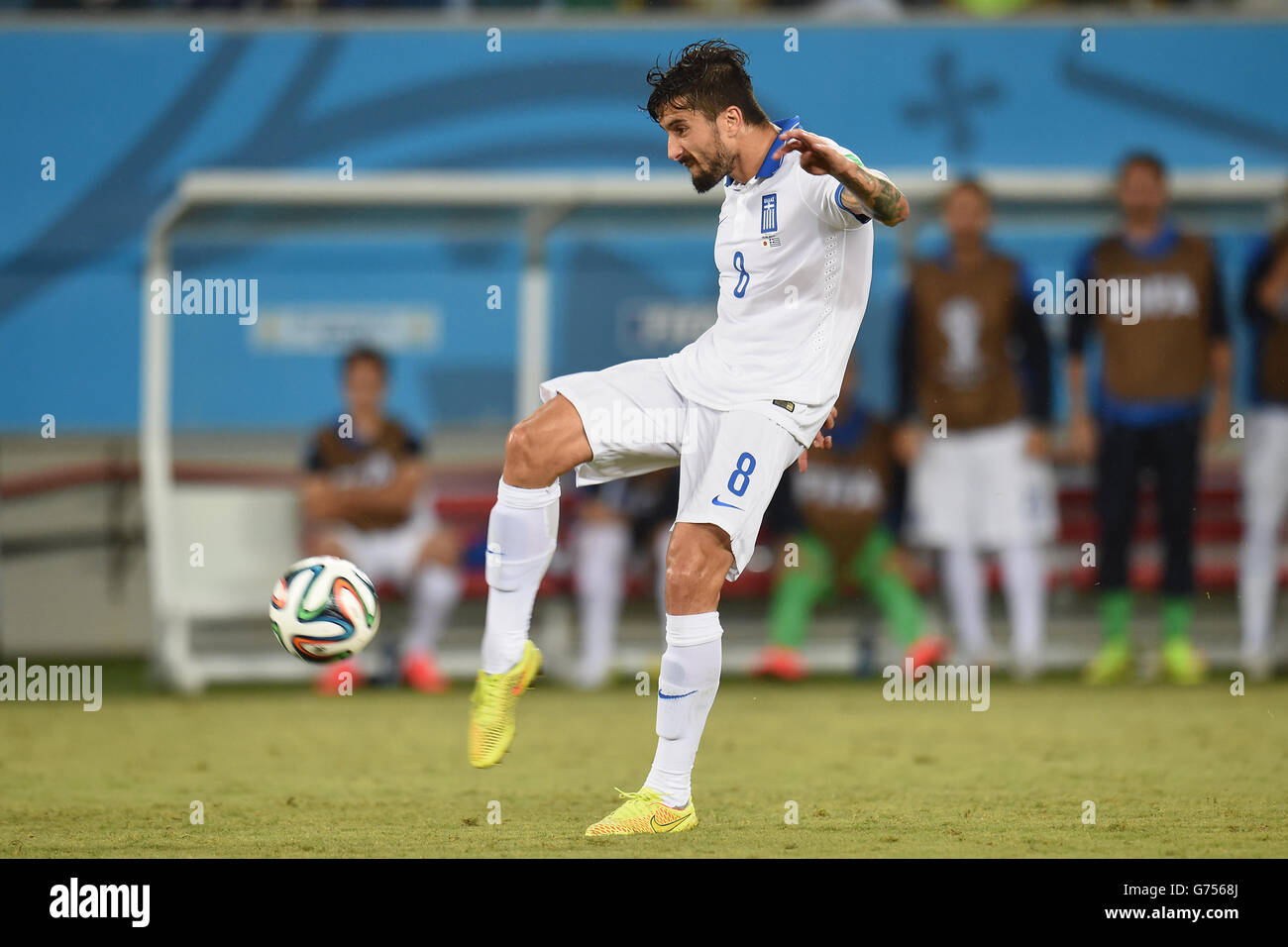 Soccer - FIFA World Cup 2014 - Group C - Japan v Greece - Estadio das Dunas Stock Photo
