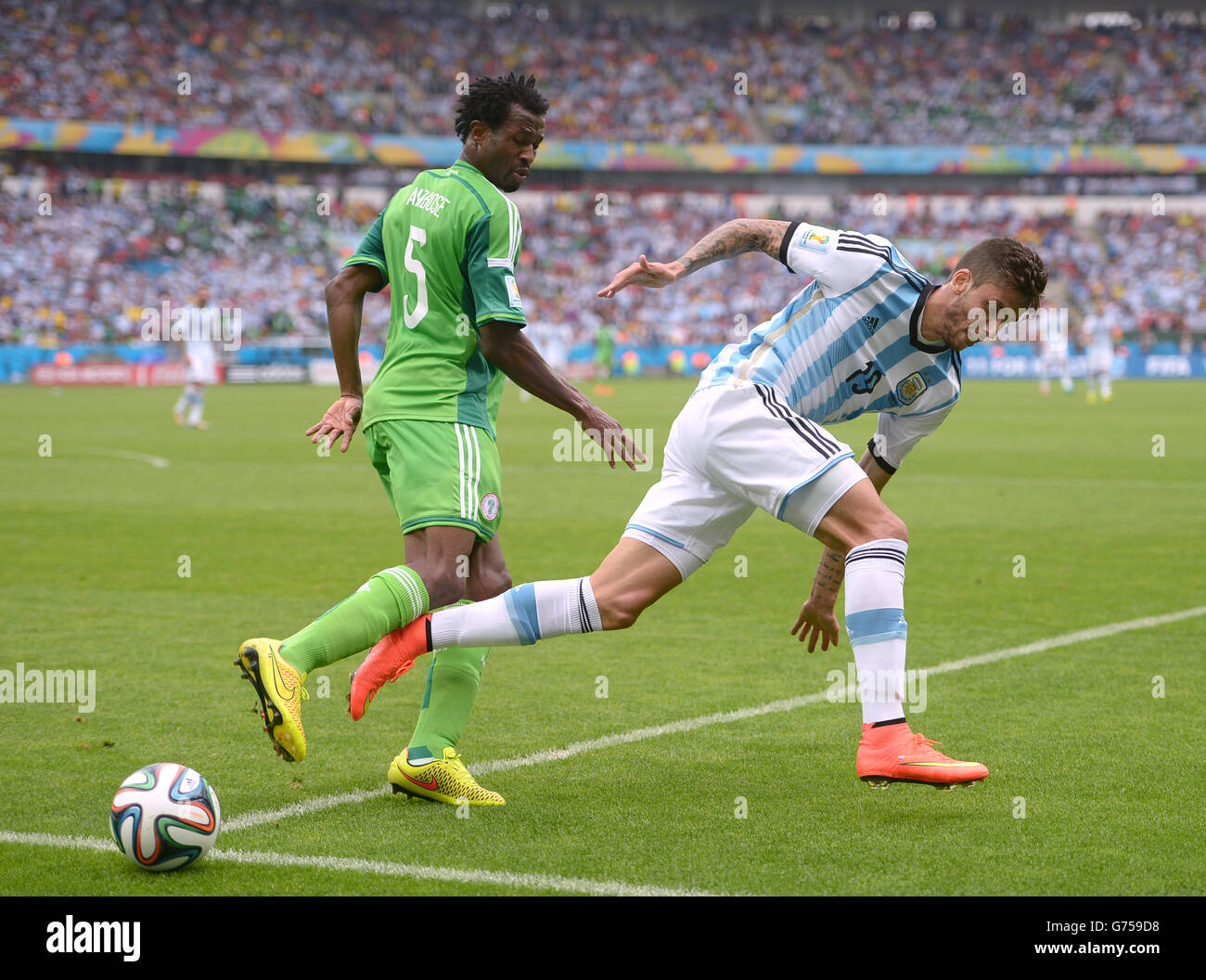 Soccer - FIFA World Cup 2014 - Group F - Nigeria v Argentina - Estadio Beira-Rio Stock Photo
