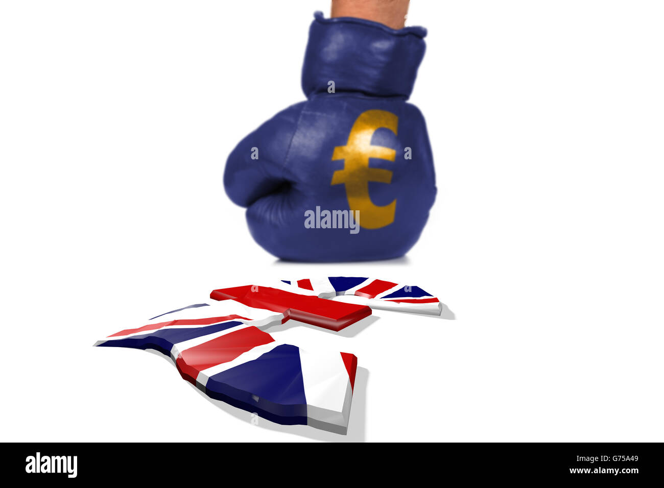 Brexit Symbol of the Fight between the Currencies Stock Photo
