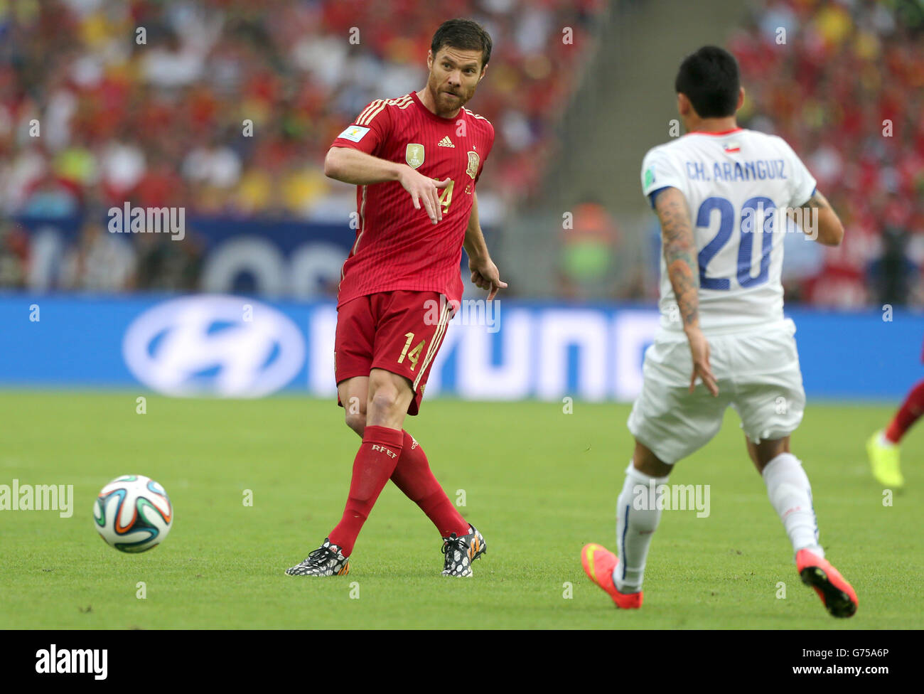 Soccer - FIFA World Cup 2014 - Group B - Spain v Chile - Maracana. Spain's Xabi Alonso Stock Photo