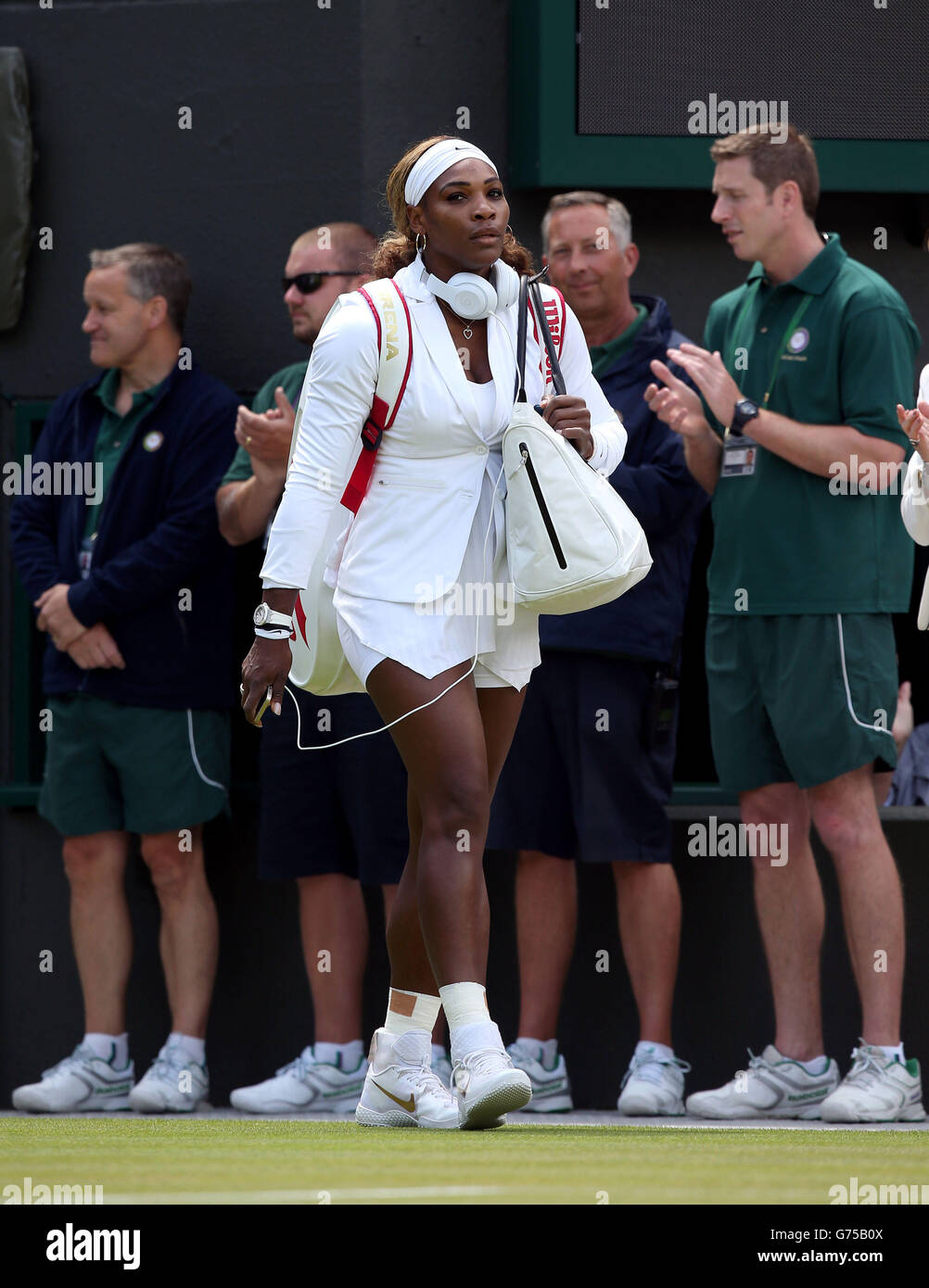 USA's Serena Williams walks out for her match against France's Alize