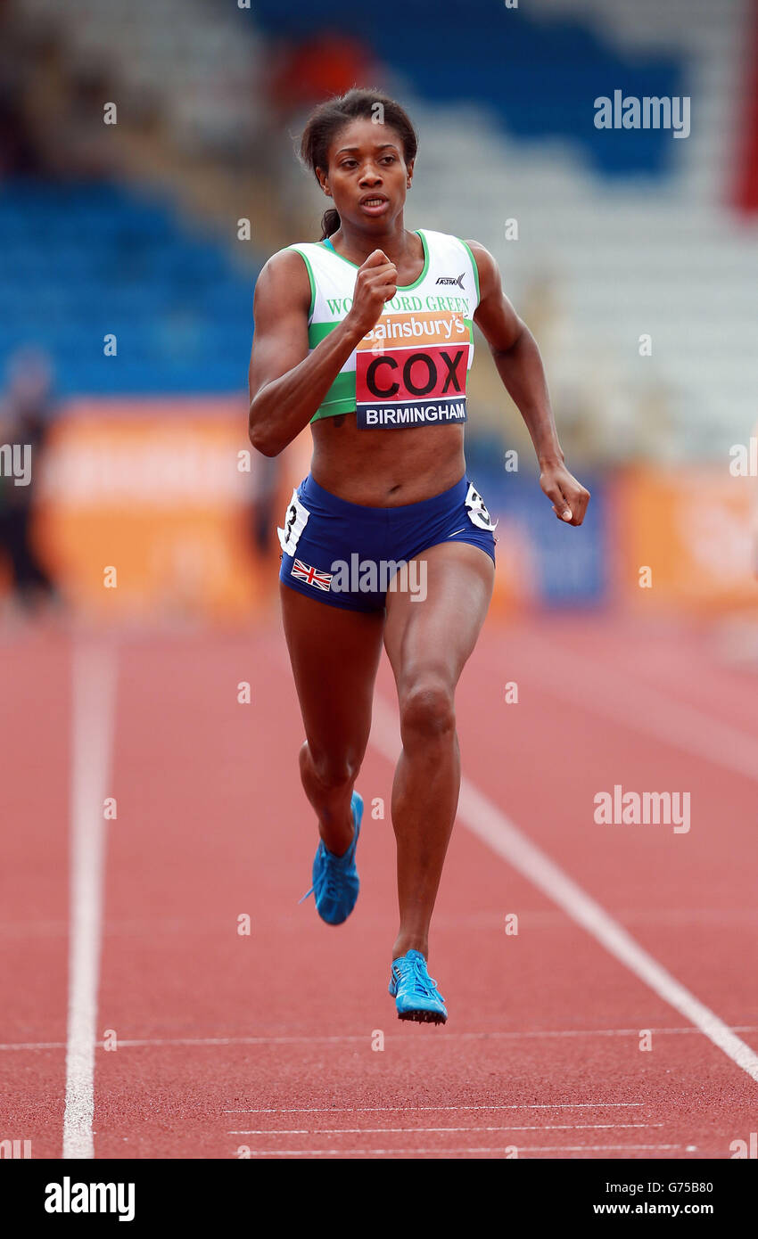 Shana Cox in the womens 400m during the Sainsbury's British Championships at the Alexander Stadium, Birmingham. Stock Photo