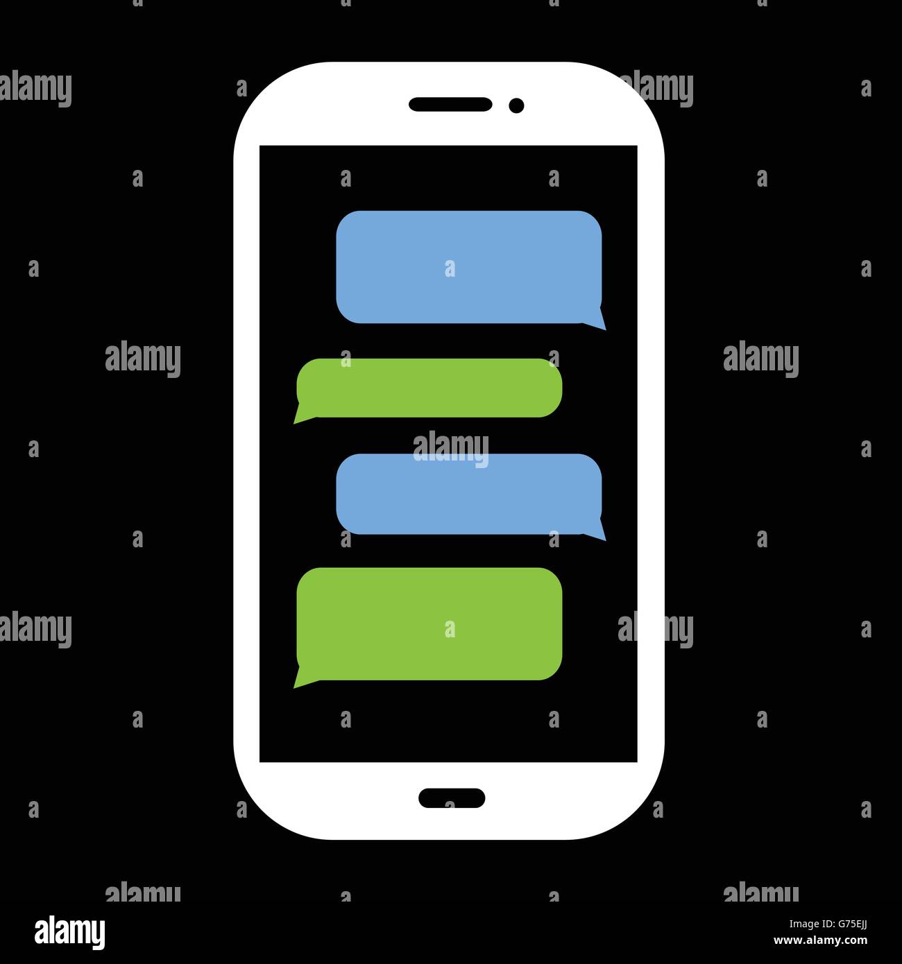 smartphone with chat bubbles on screen Stock Vector Image & Art - Alamy
