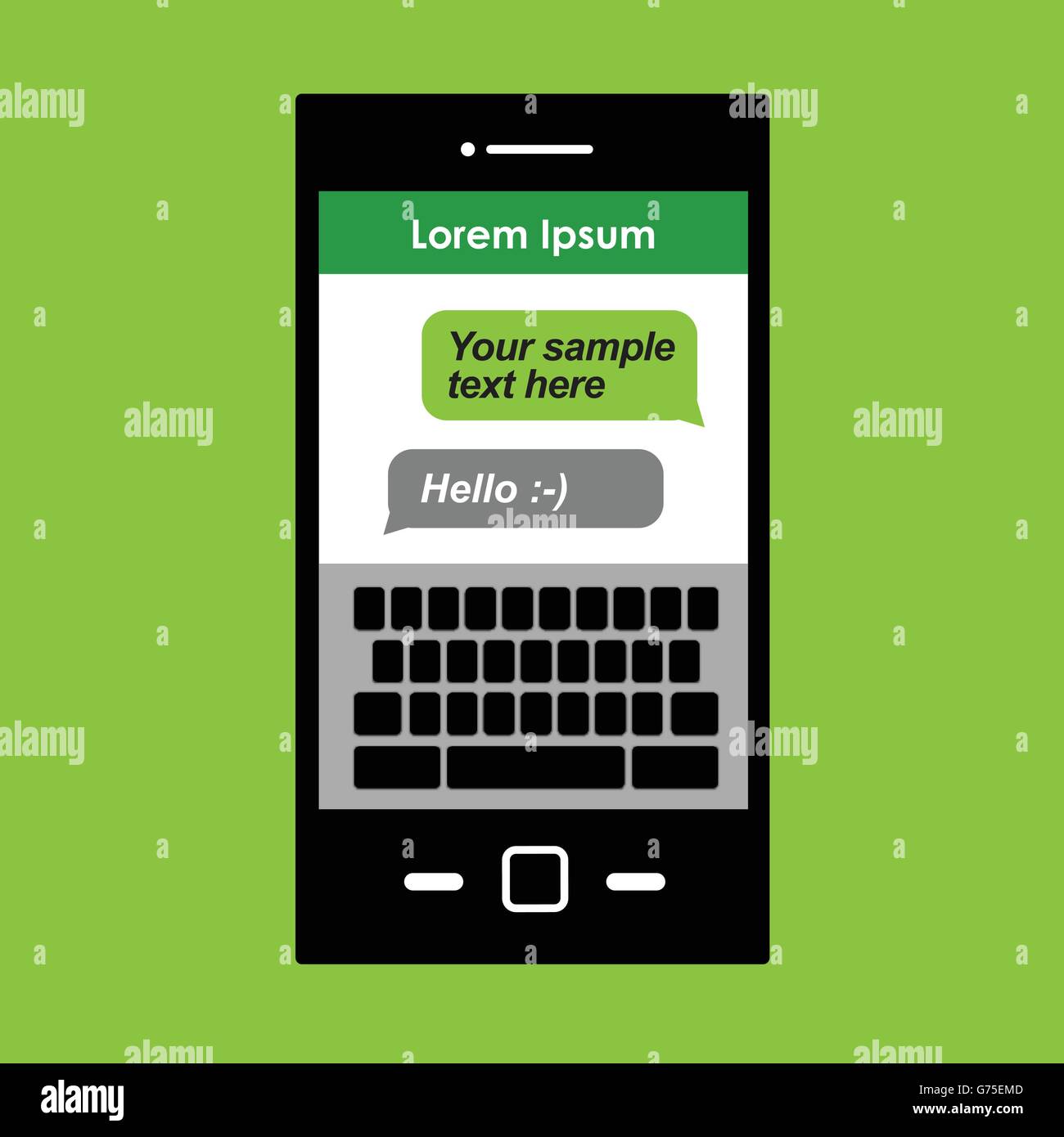 smartphone with chat bubbles on screen Stock Vector Image & Art - Alamy