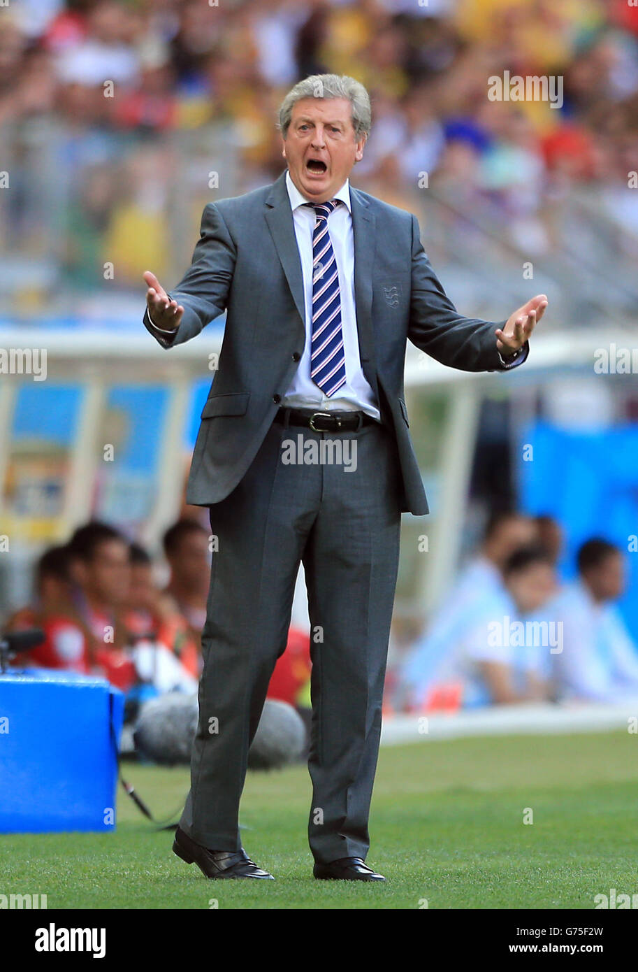 England manager Roy Hodgson during the FIFA World Cup, Group D match at the Estadio Mineirao, Belo Horizonte, Brazil. Stock Photo