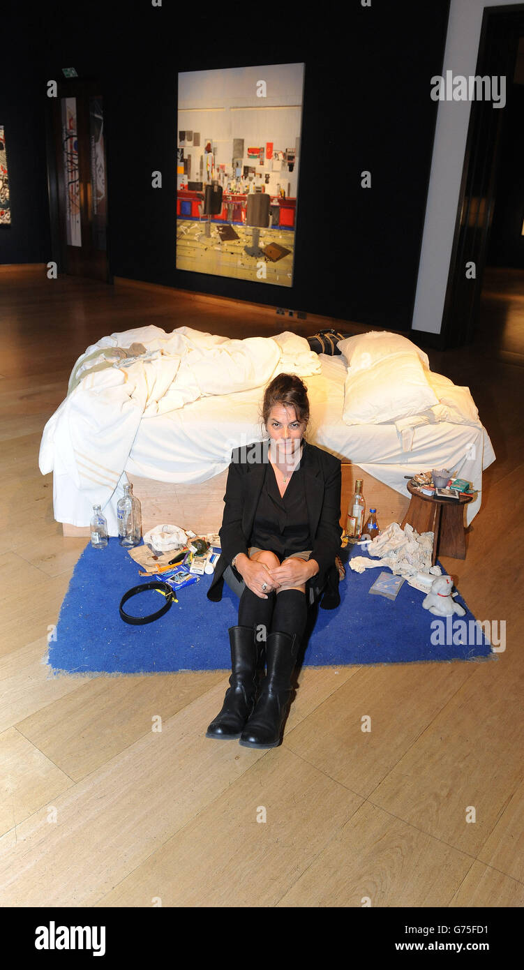 Tracey Emin's My Bed at Christie's - London Stock Photo