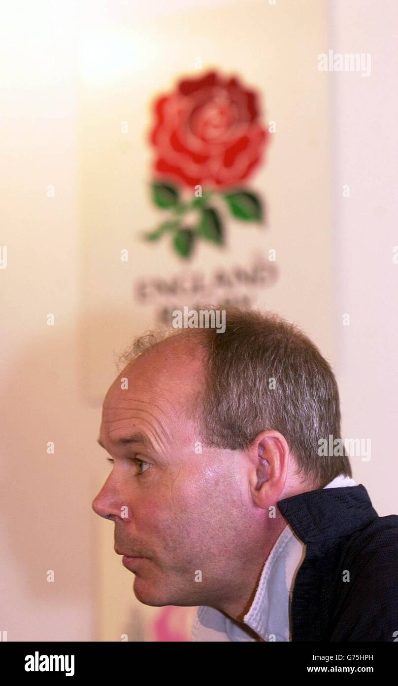 Sport rugby union coaches head head shot clive woodward hires stock
