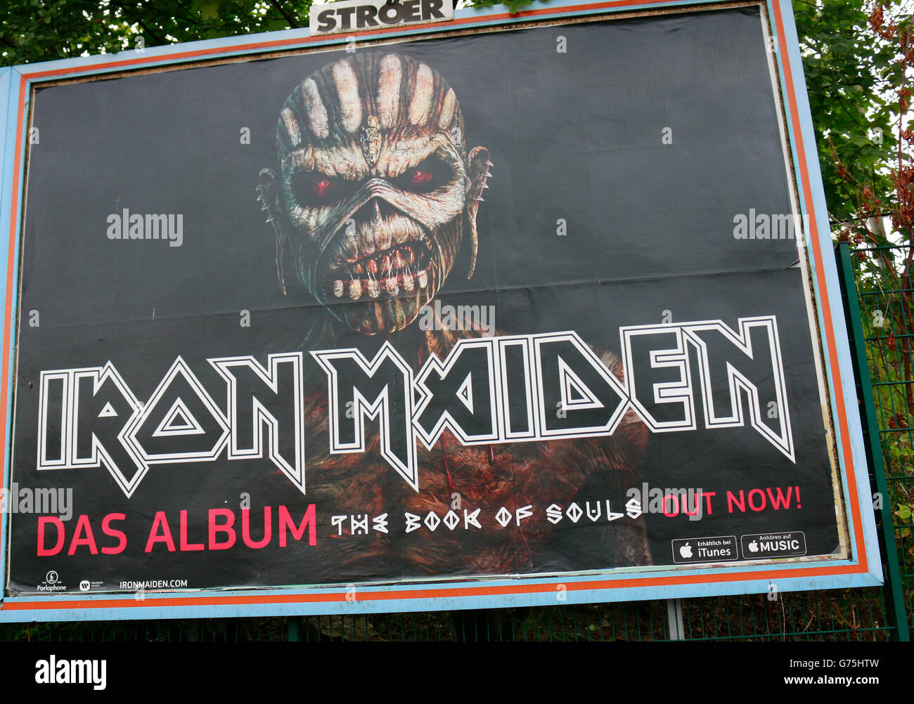 Werbung fuer ein Konzert der Band 'Iron Maiden', Berlin. Stock Photo