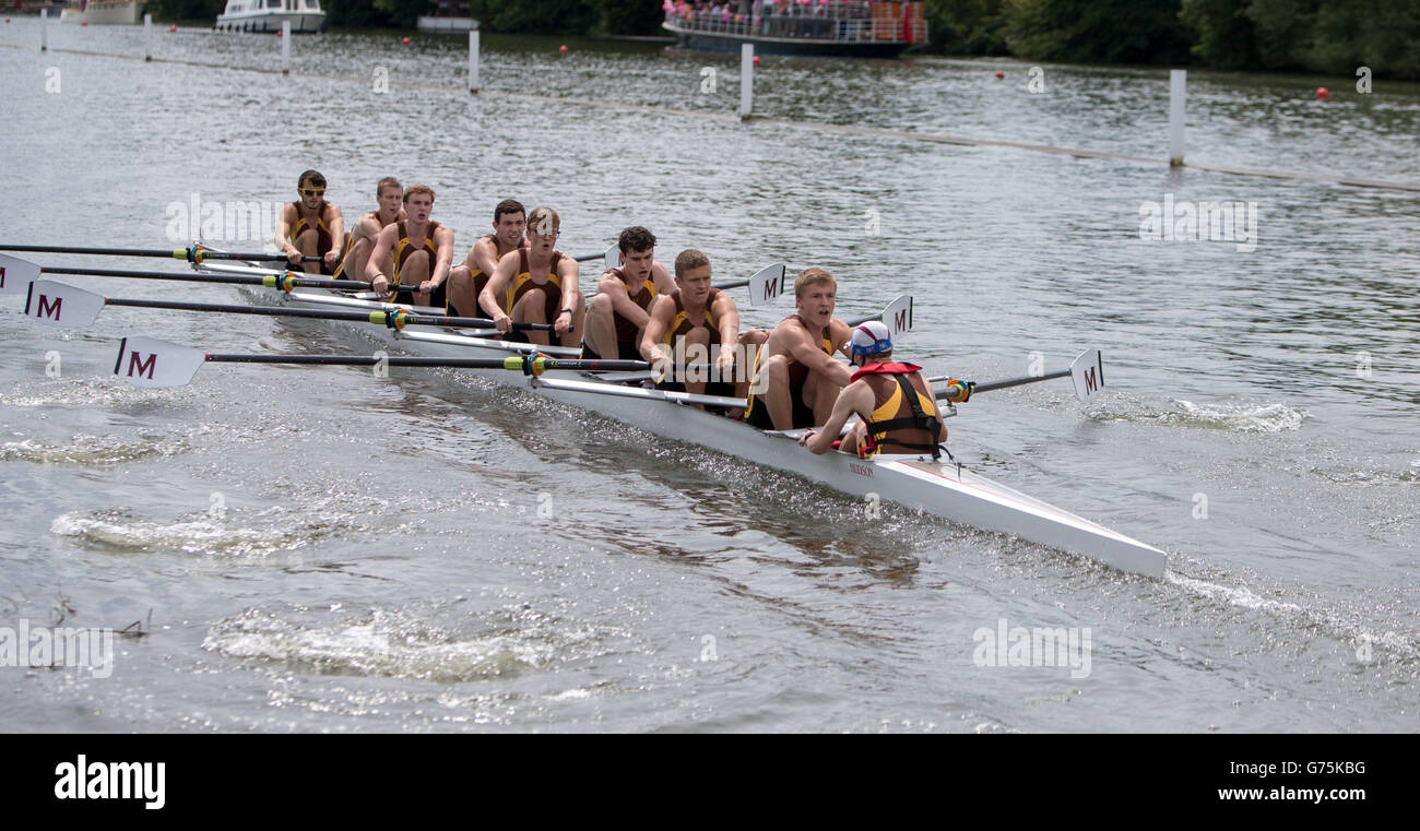 Monmouth School competes against Emanuel School during day one of the 2014 Henley Royal Regatta, Henley. Stock Photo