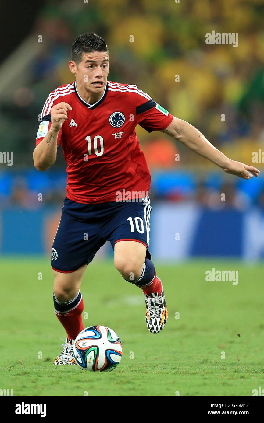 Colombia's James Rodriguez during the quarter final match at the Estadio Castelao, Fortaleza. Stock Photo