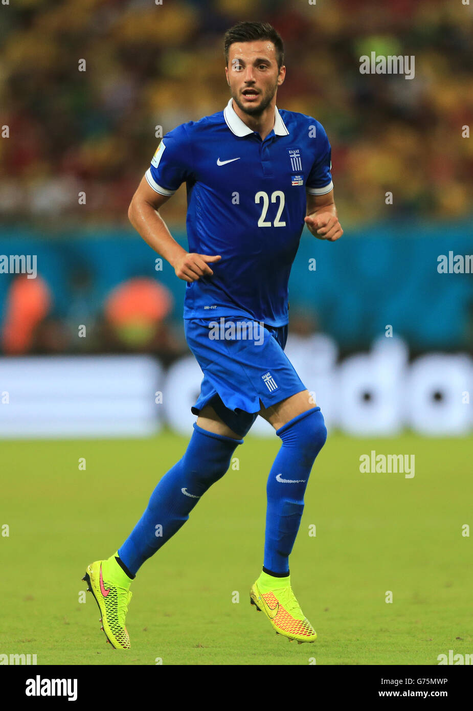 Soccer - FIFA World Cup 2014 - Round of 16 - Costa Rica v Greece - Arena Pernambuco. Andreas Samaris, Greece Stock Photo