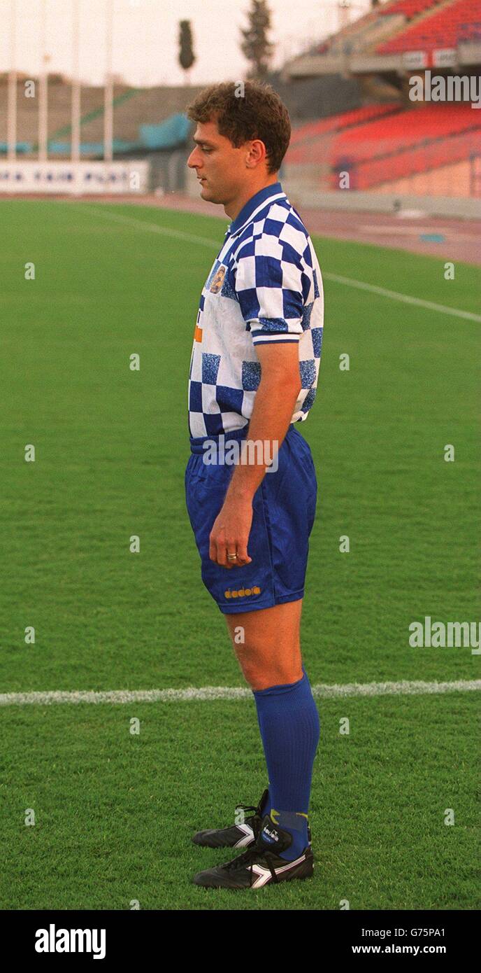 Maccabi Tel Aviv Football Club Away Kit SiderRestricted Syndication of UCL  Portraits Strictly Stock Photo - Alamy