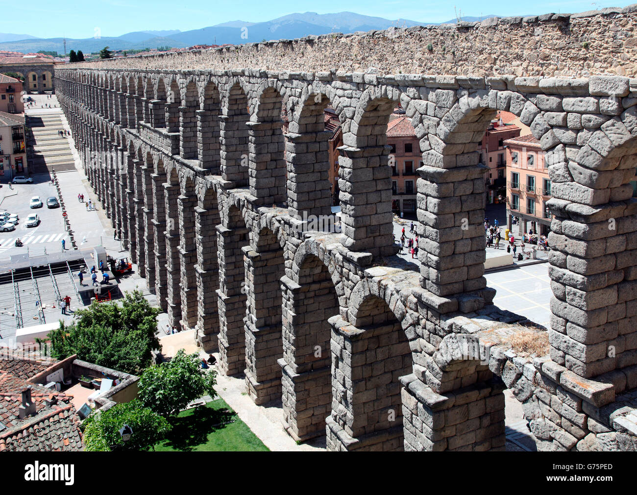 The Roman Aqueduct, Segovia Stock Photo