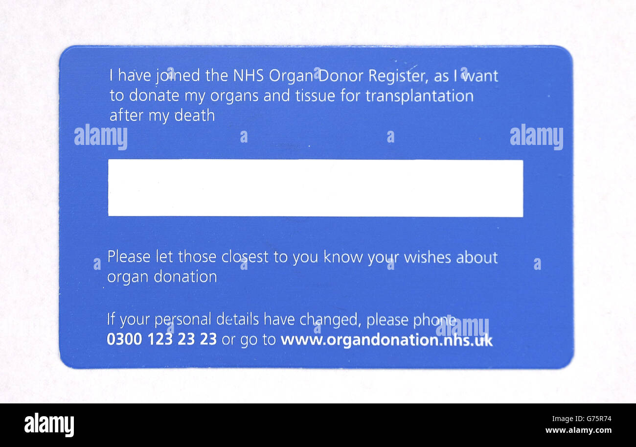 new-nhs-organ-donor-register-card-stock-hi-res-stock-photography-and