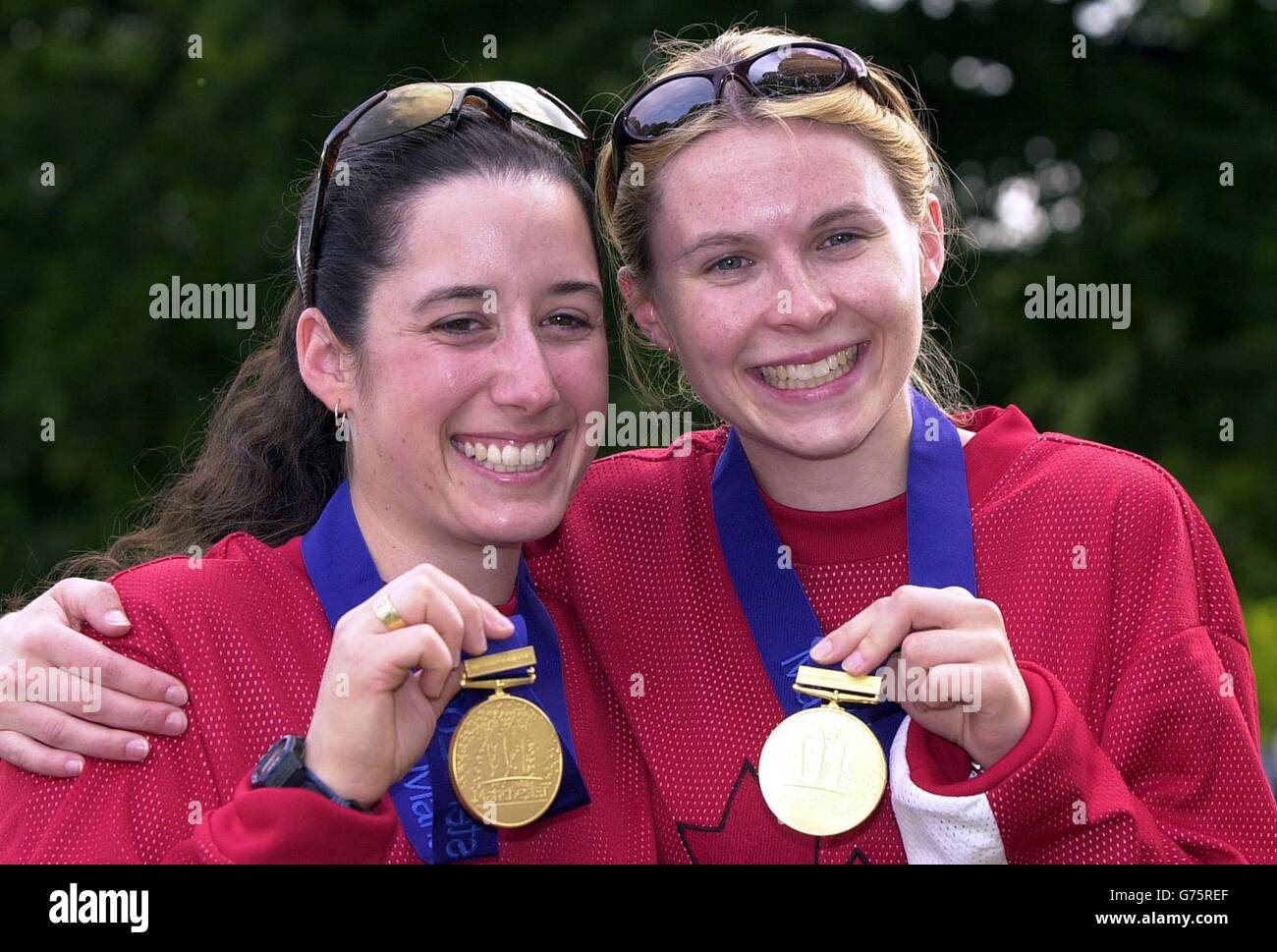 Canadian gold medal winners Kim Eagles (left) and Dorothy Hare with