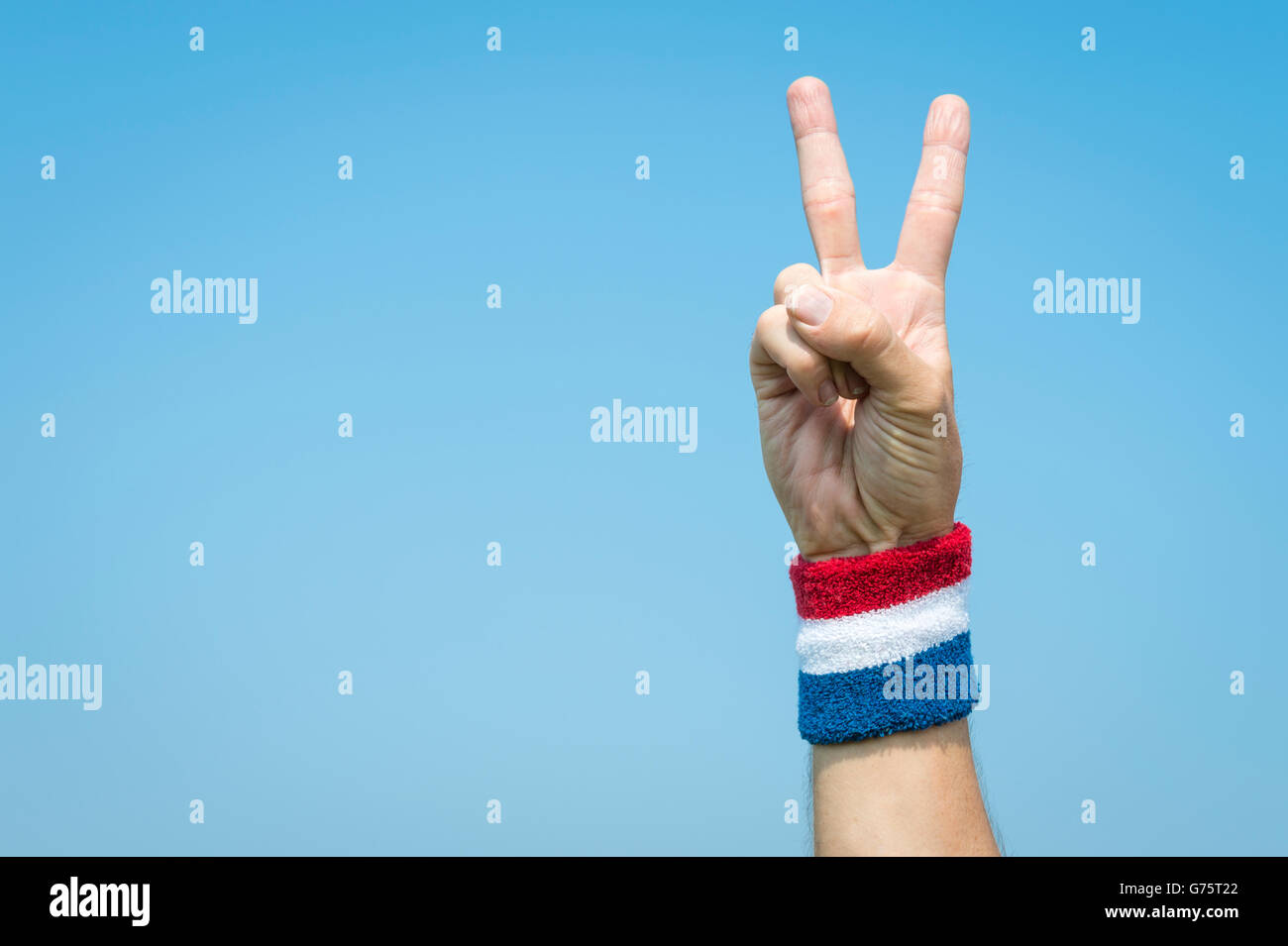 Blue Peace Sign Hand