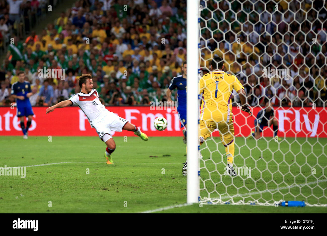 Germanys mario gotze his teams opening goal of the game hires stock