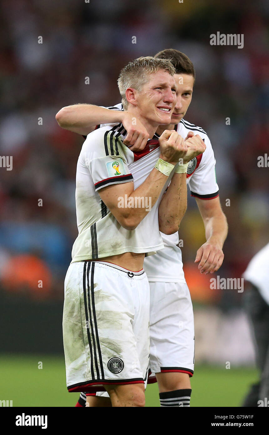 Germany's Bastian Schweinsteiger celebrates winning the World Cup after