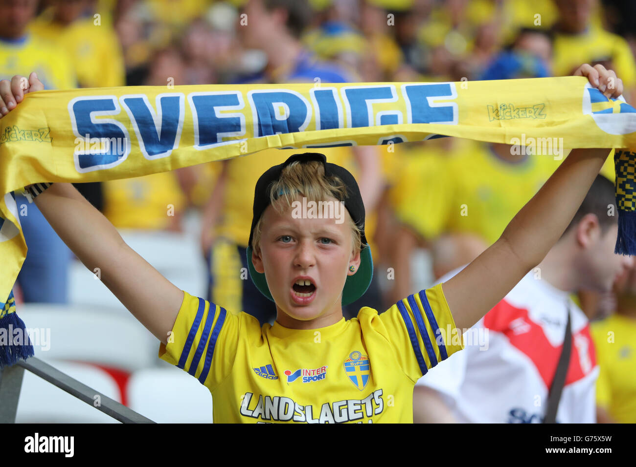 Sweden Fans Swedish fans show their support during the UEFA EURO 2016 game Sweden v ...
