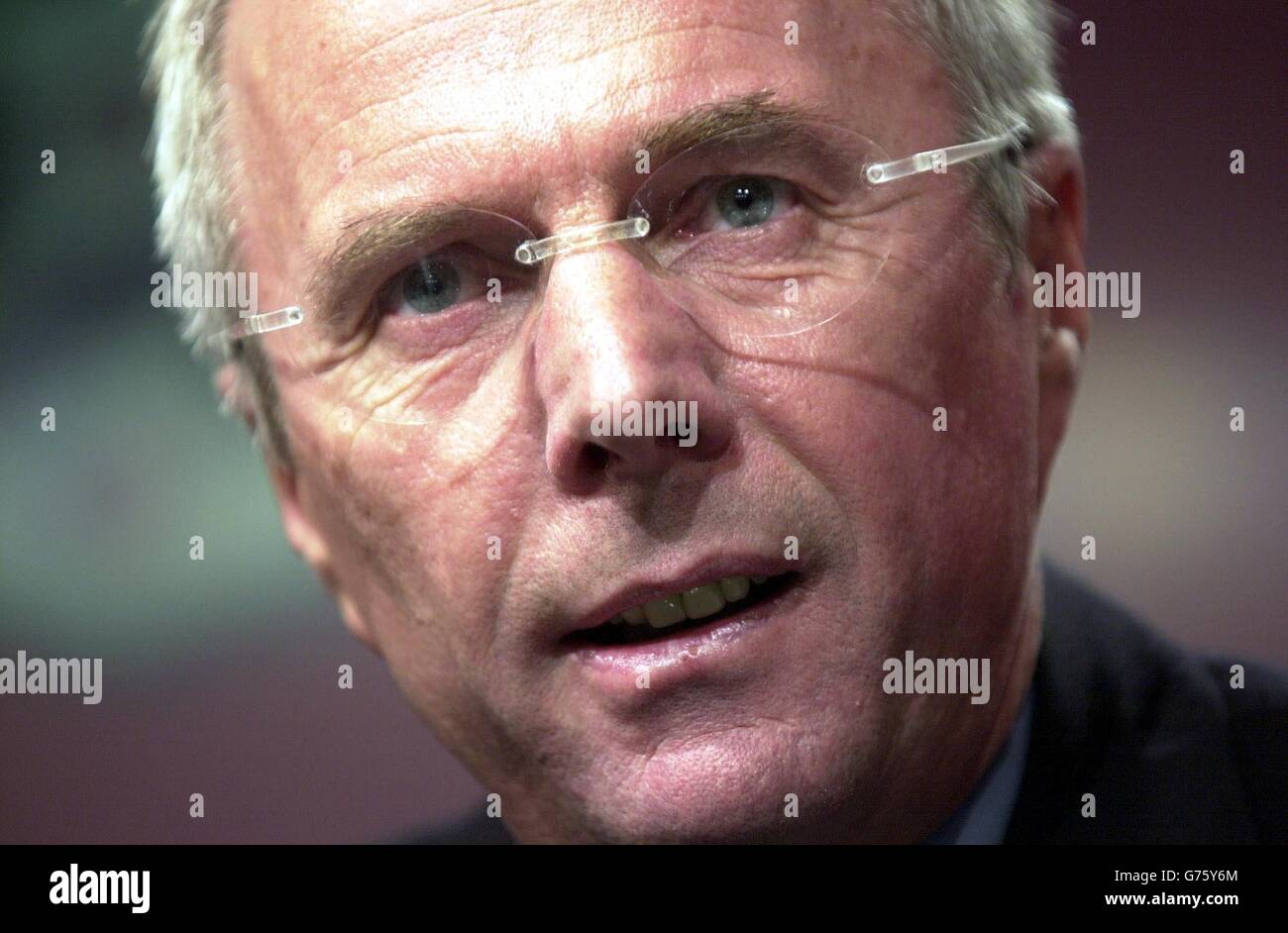England manager Sven Goran Eriksson speaks to the media at Football ...