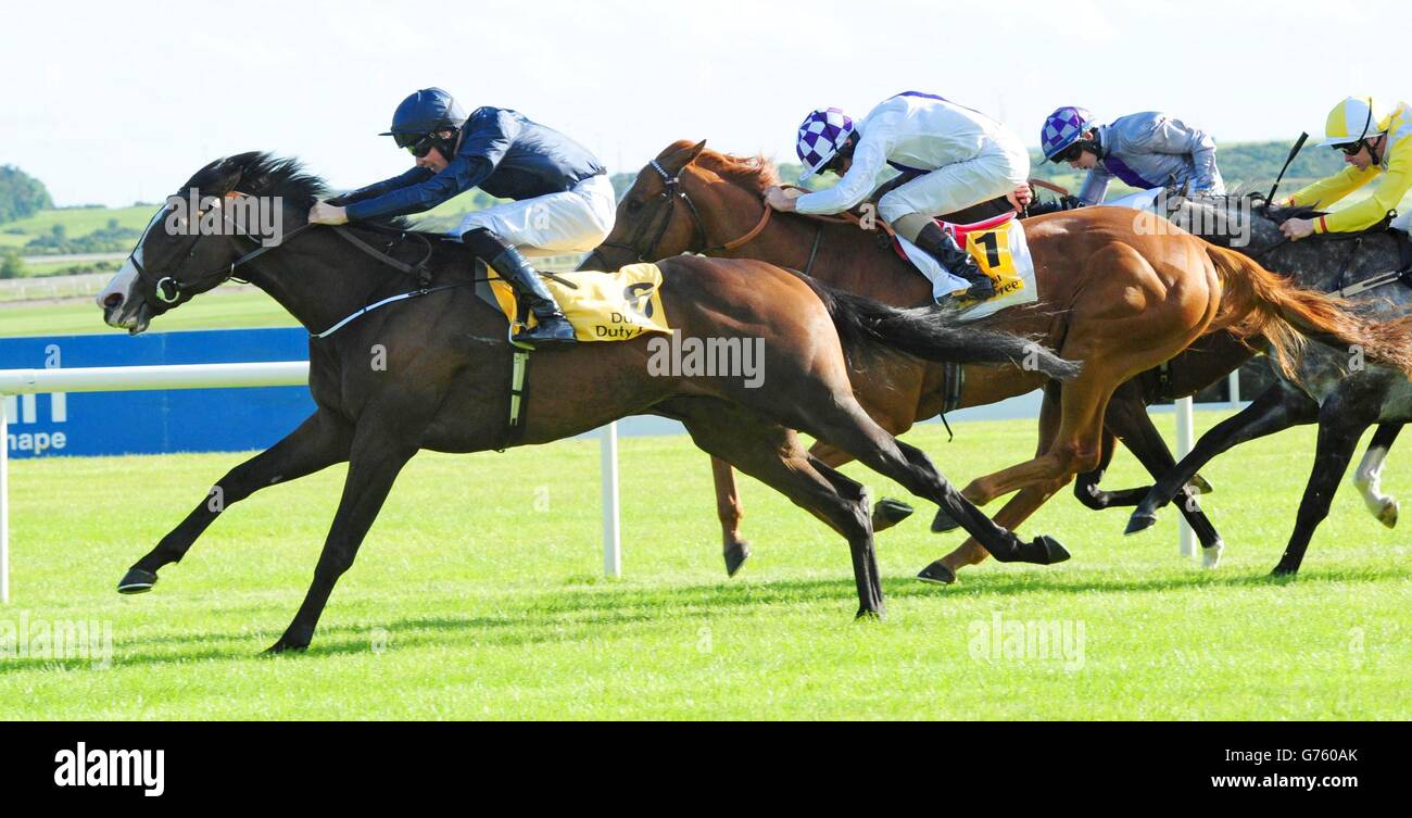 Giovanni Boldini and Joseph O'Brien win the Dubai Duty Free Millenium Millionaire Celebration Stakes during day two the Dubai Duty Free Irish Derby Festival at Curragh Racecourse, Co Kildare, Ireland. Stock Photo