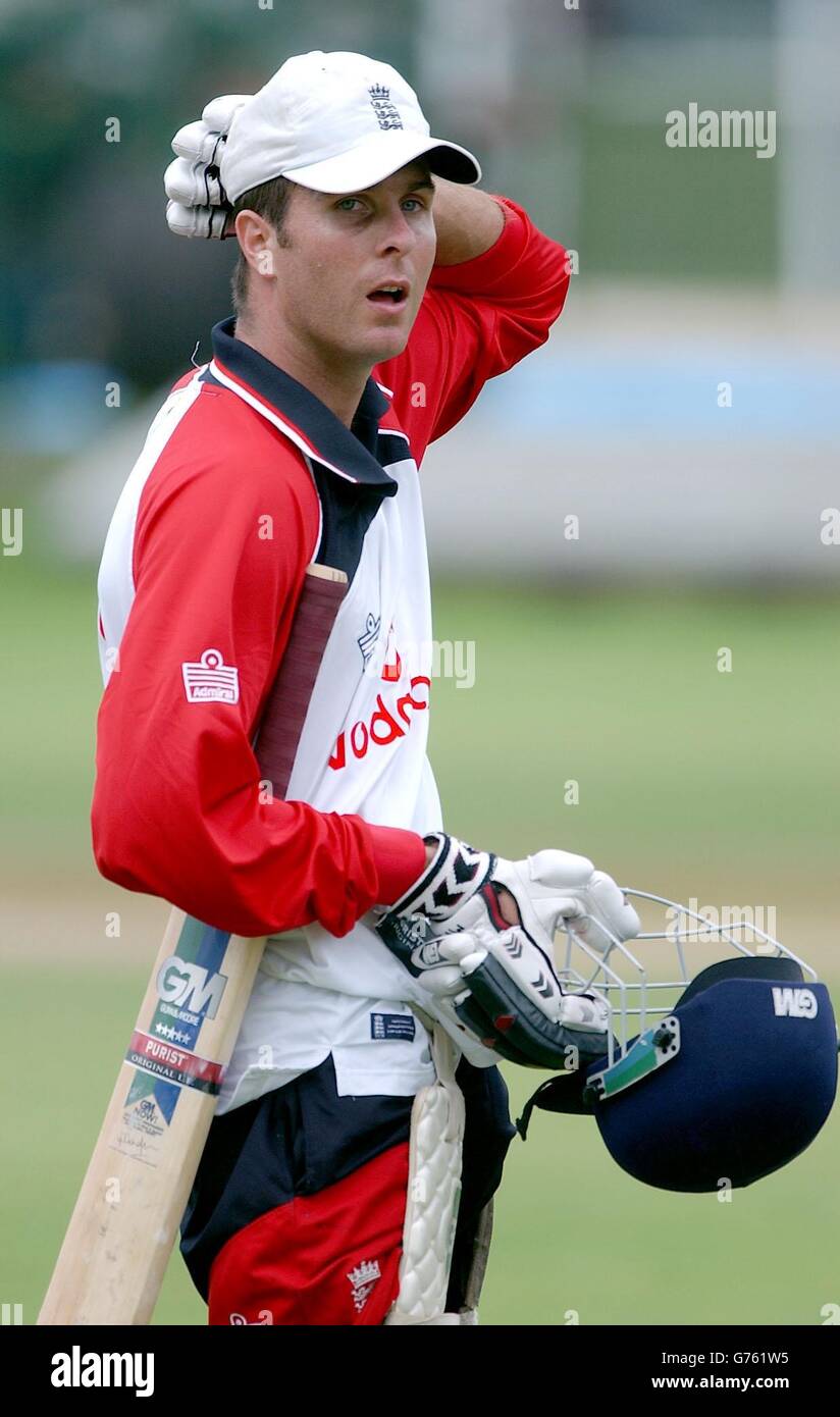 England Cricket Practice in New Zealand Stock Photo