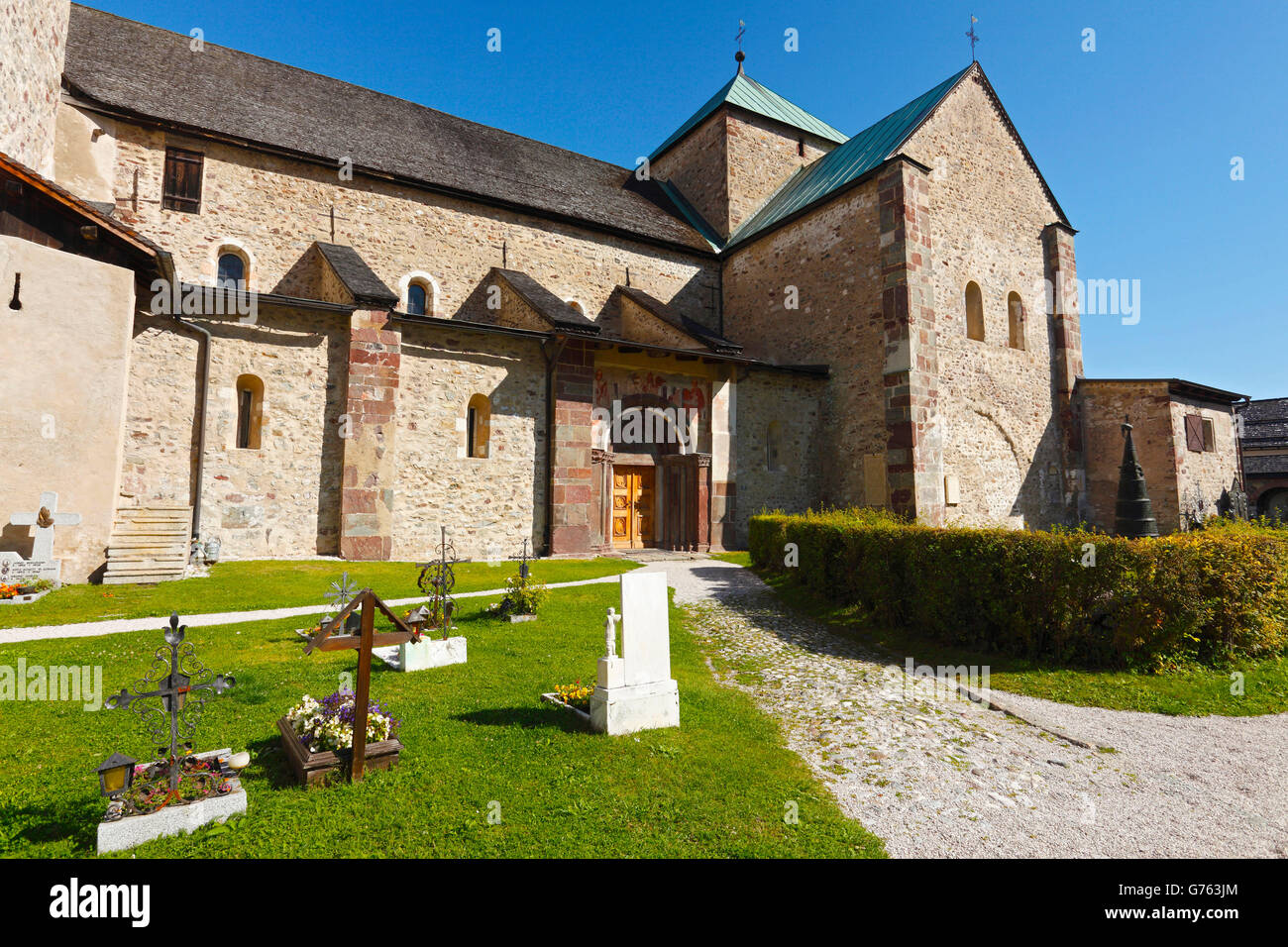 Church San Candido, Innichen, Trentino-Alto Adige, South Tyrol, Italy Stock Photo