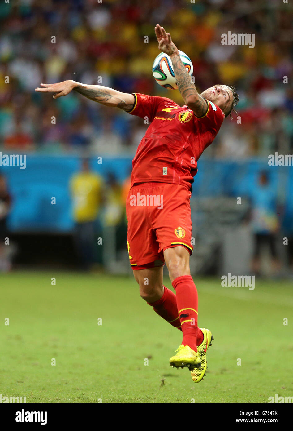 Soccer - FIFA World Cup 2014 - Round of 16 - Belgium v USA - Arena Fonte Nova. Belgium's Toby Alderweireld Stock Photo