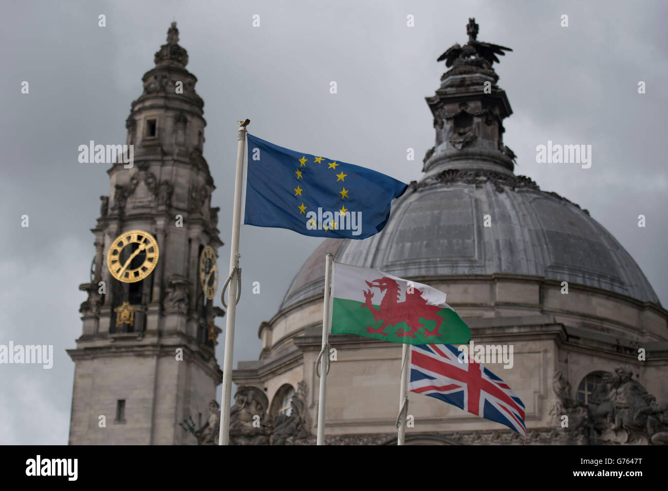eu wales flag european union Stock Photo