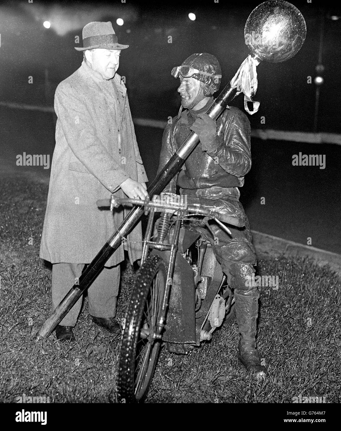 Motorcycling Vic Huxley West Ham Speedway, London Stock Photo Alamy