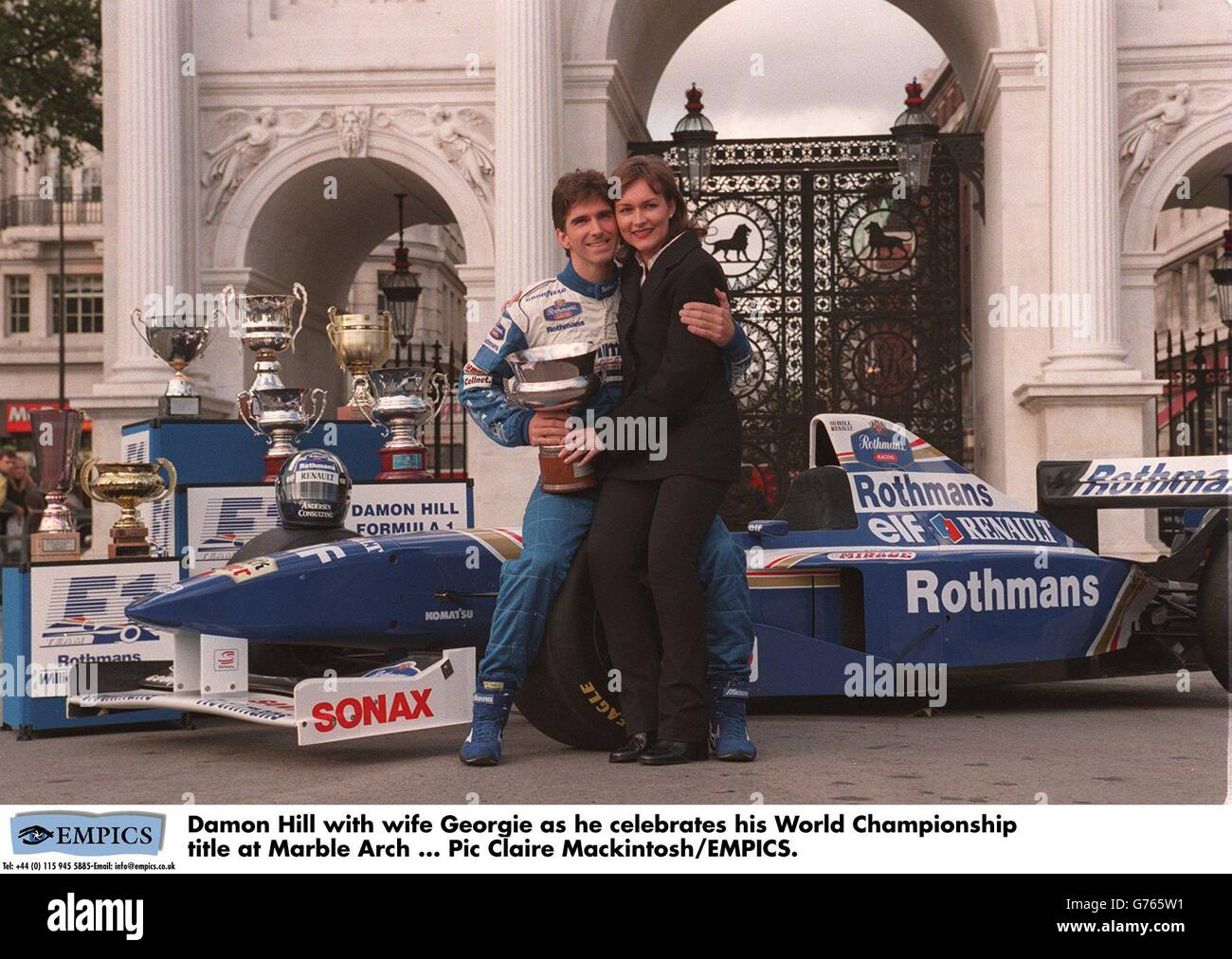 Damon hill and wife georgie hi-res stock photography and images