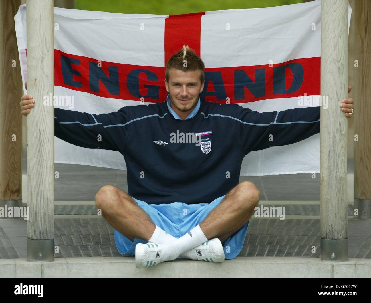 Football flags sitting fifa world cup 2002 david beckham hi-res