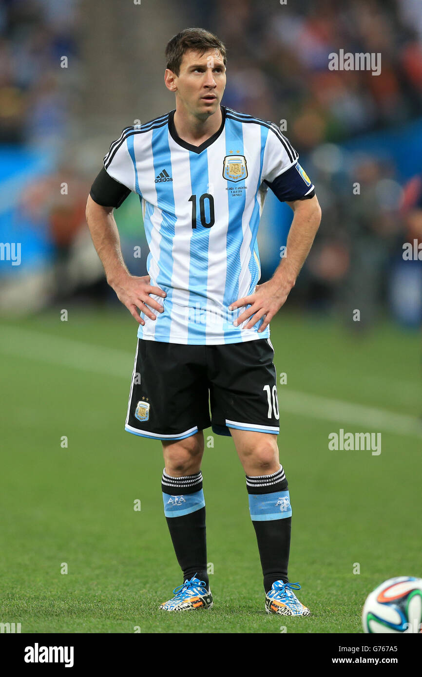 Soccer - FIFA World Cup 2014 - Semi Final - Netherlands v Argentina - Arena de Sao Paulo. Argentina's Lionel Messi during the FIFA World Cup Semi Final at the Arena de Sao Paulo, Sao Paulo, Brazil. Stock Photo