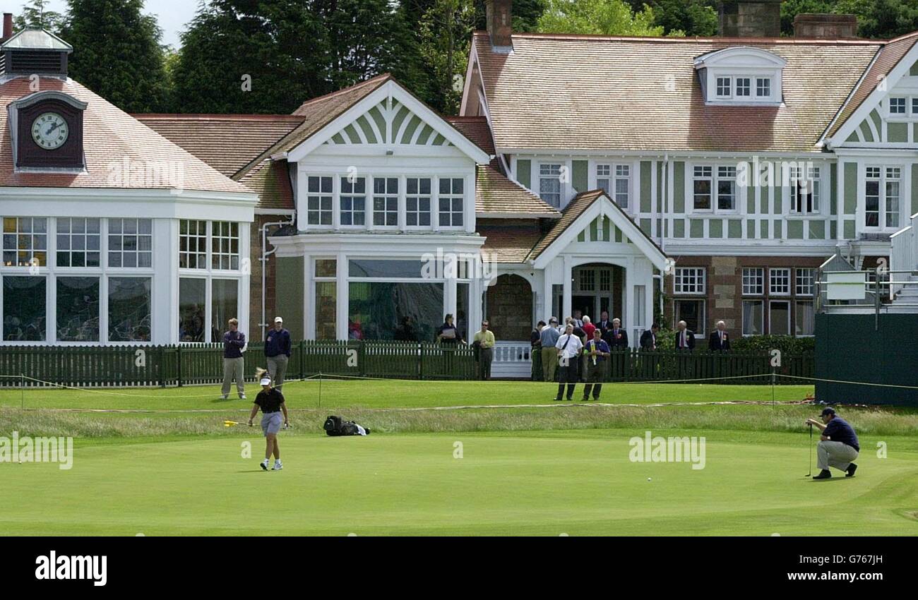 Nick Faldo practice for Open Championship Stock Photo