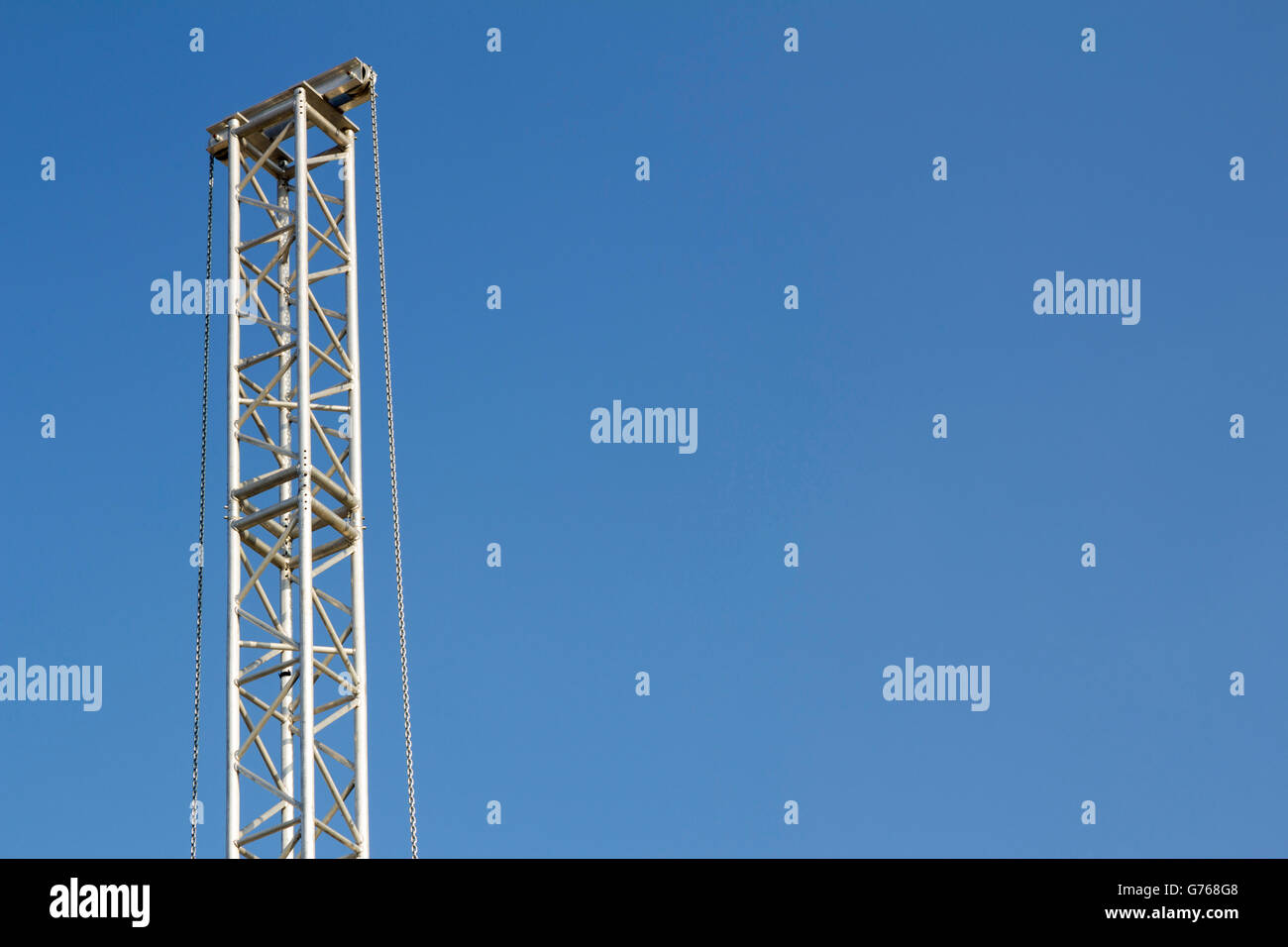 construction truss towers blue sky background Stock Photo - Alamy