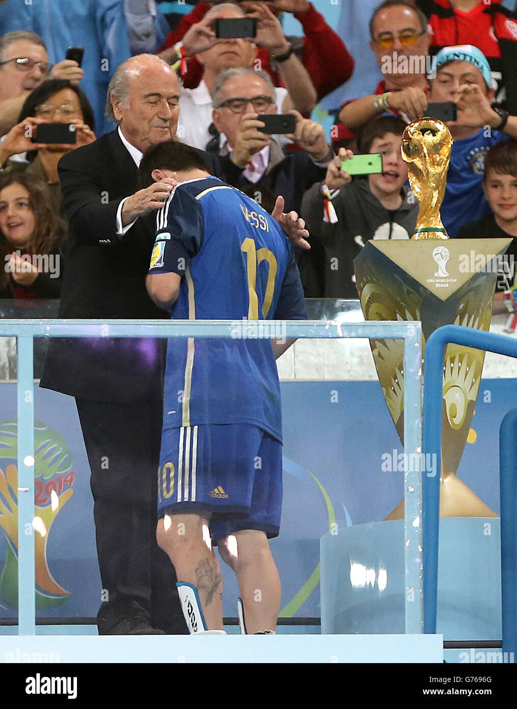 Messi Runner Argentina's Lionel Messi looks dejected as he collects his runner's up ...