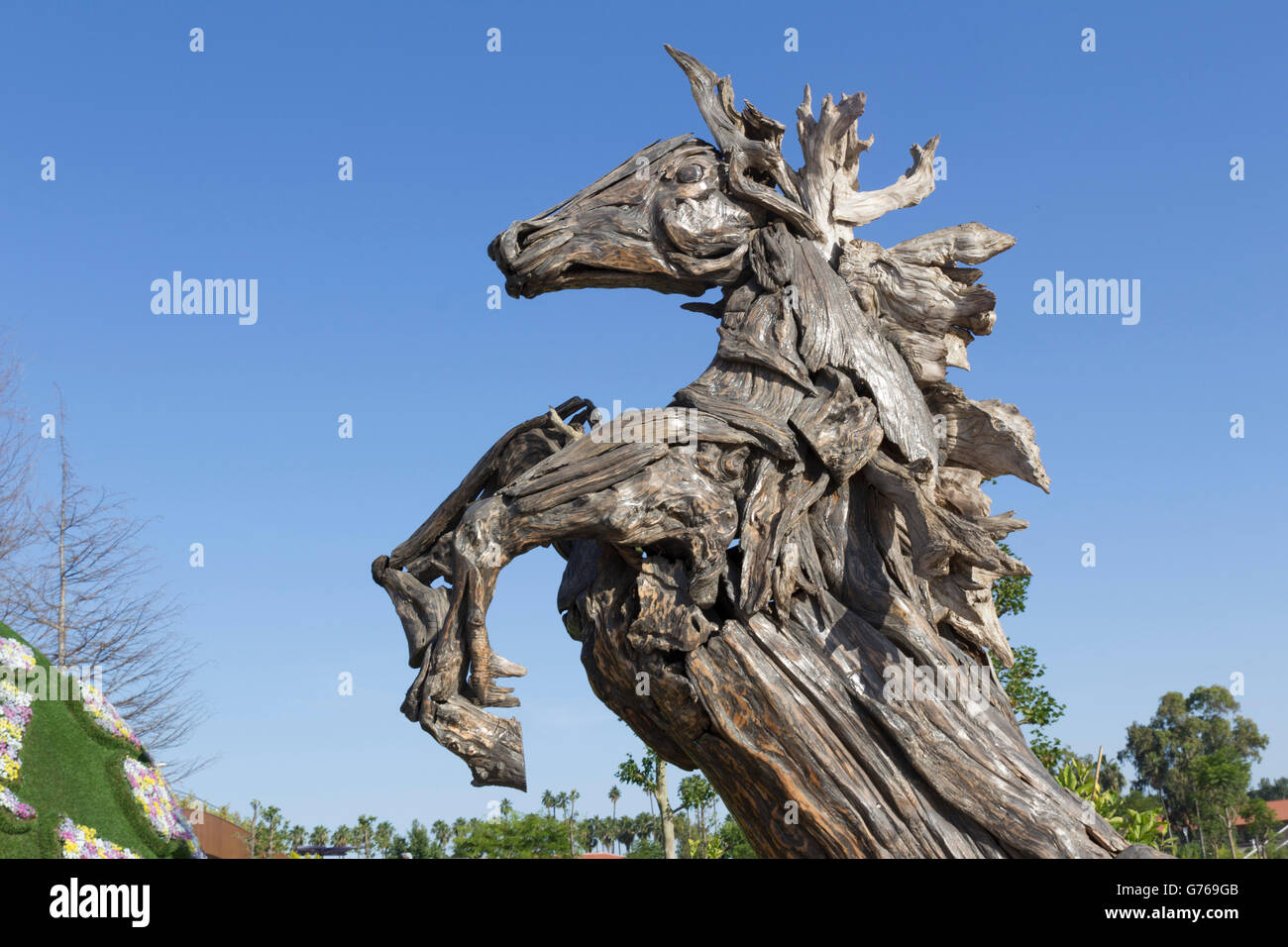 Wooden horse sculpture hi-res stock photography and images - Alamy