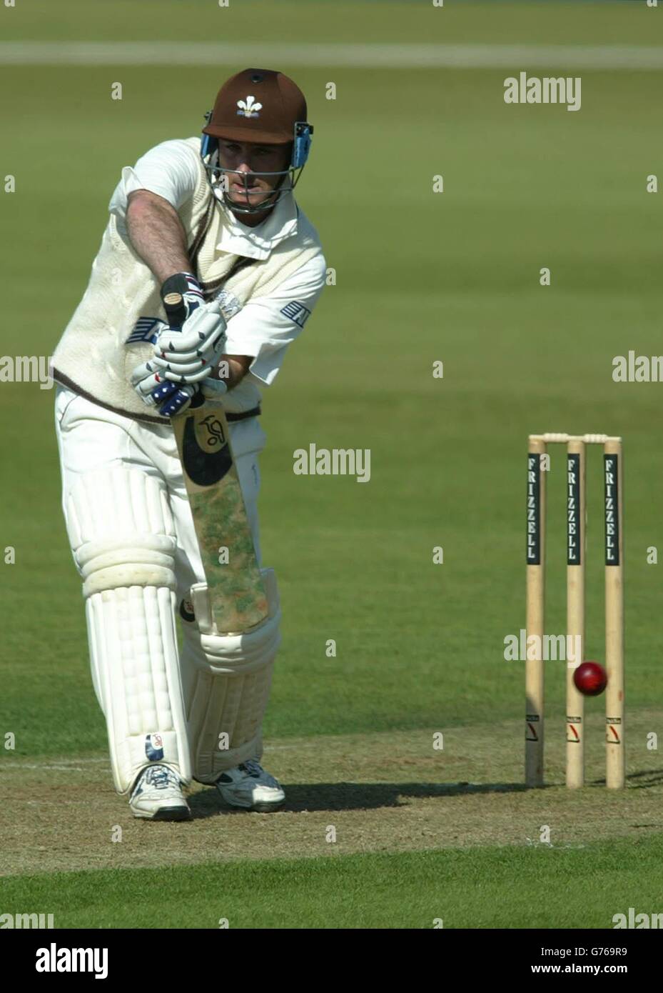Surrey batsman Graham Thorpe in action against Hampshire in their Frizzell County Championship match at The Rose Bowl near Southampton today. Thorpe has been recalled into the England side for the up-coming Ashes Series. Today he was out for 19 runs bowled by Shaun Udal. Stock Photo