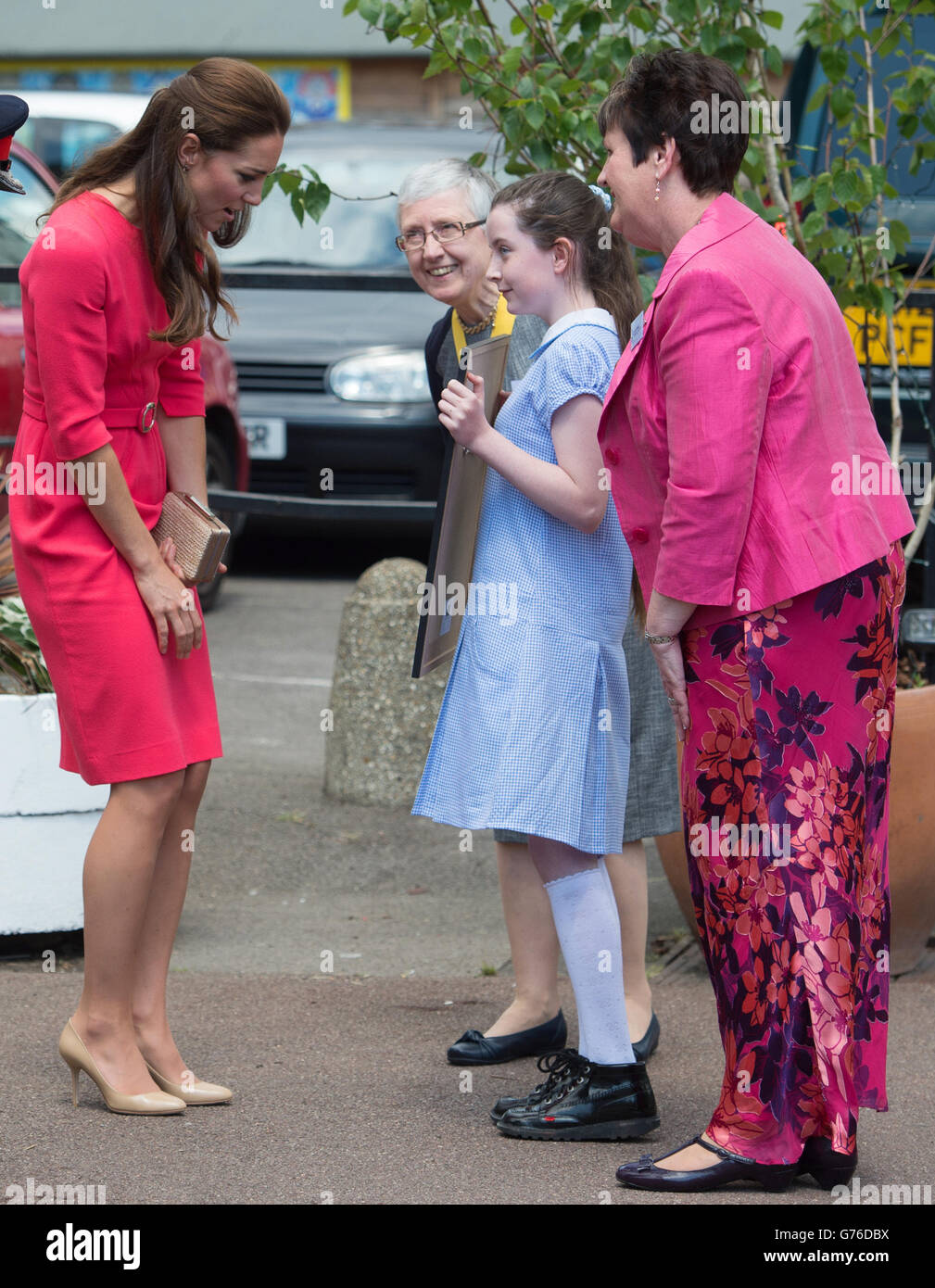 Royal visit to Blessed Sacrament School Stock Photo