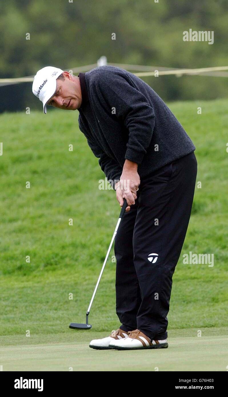 Gary Emerson of Broadstone plays in the opening round of the B&H International Open at the Belfry near Sutton Coldfield. Stock Photo