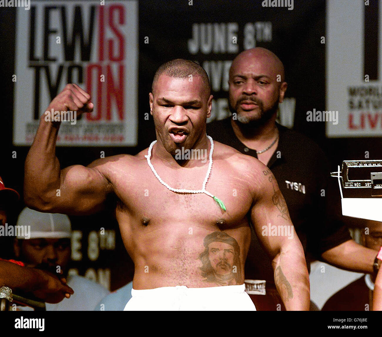 Former World Heavyweight Champion Mike Tyson, at his weigh-in press  conference, prior to next Saturday's title bout with Lennox Lewis in  Memphis Stock Photo - Alamy