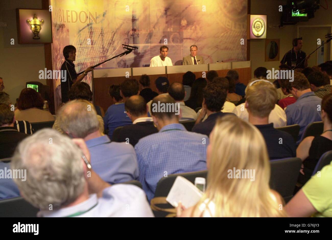 Sampras press conference Stock Photo