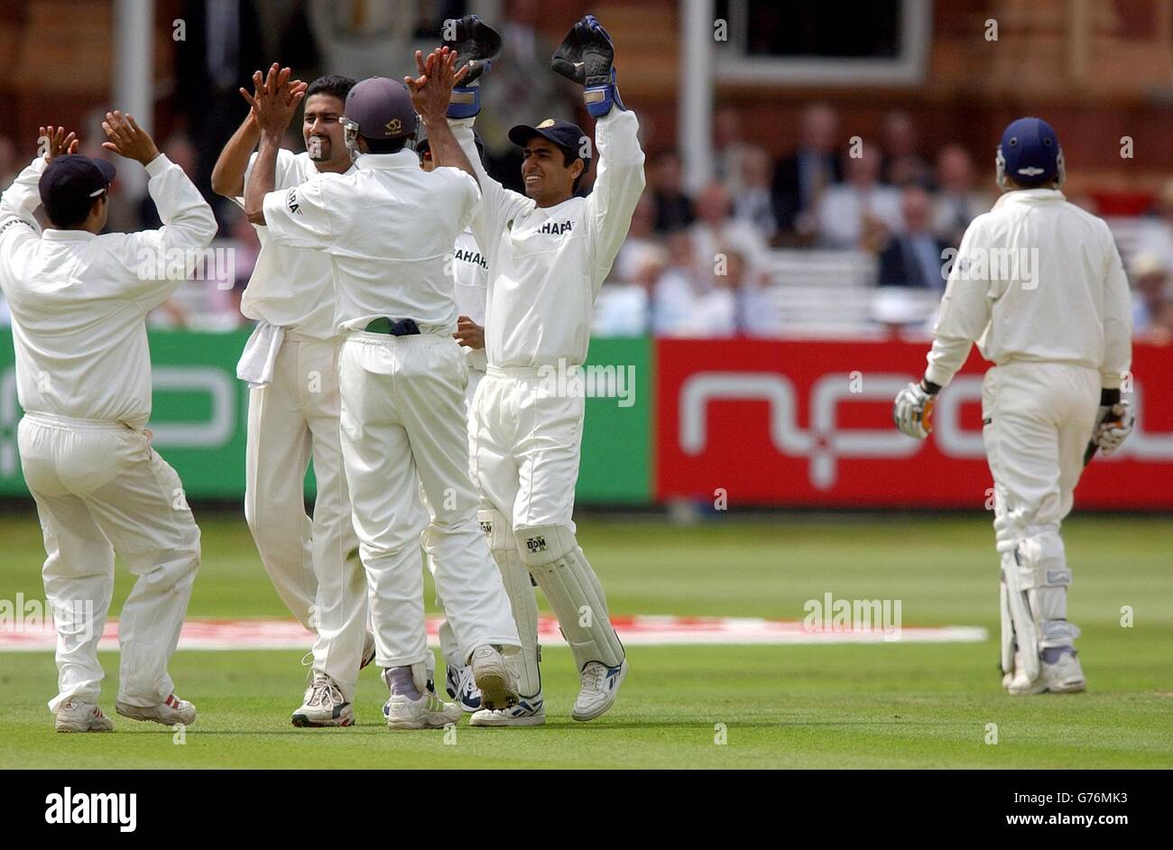 1st nPower test match - India celebrate Stock Photo