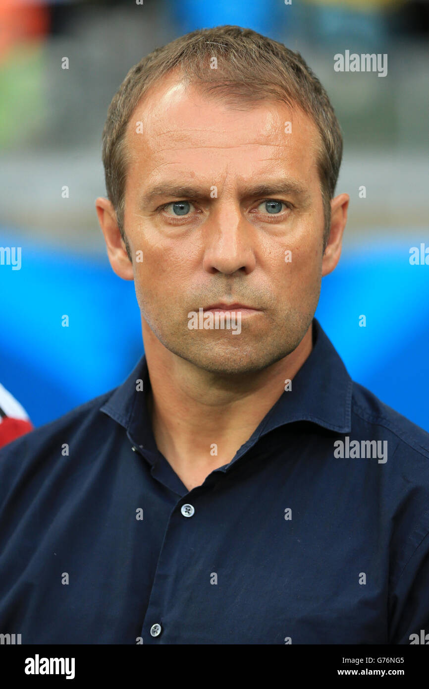 Soccer - FIFA World Cup 2014 - Semi Final - Brazil v Germany - Estadio Mineirao. Germany assistant manager Hans-Dieter Flick Stock Photo